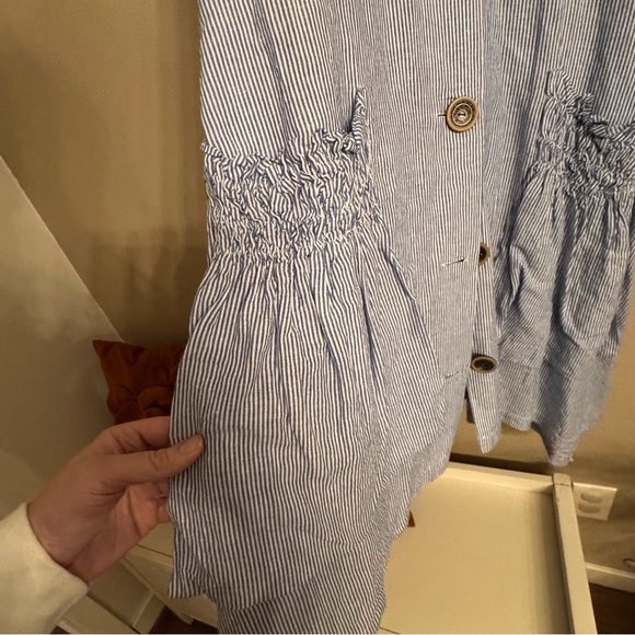 FOR CUNTHIA Linen Blend Button-Down Dress - Picture 3 of 6